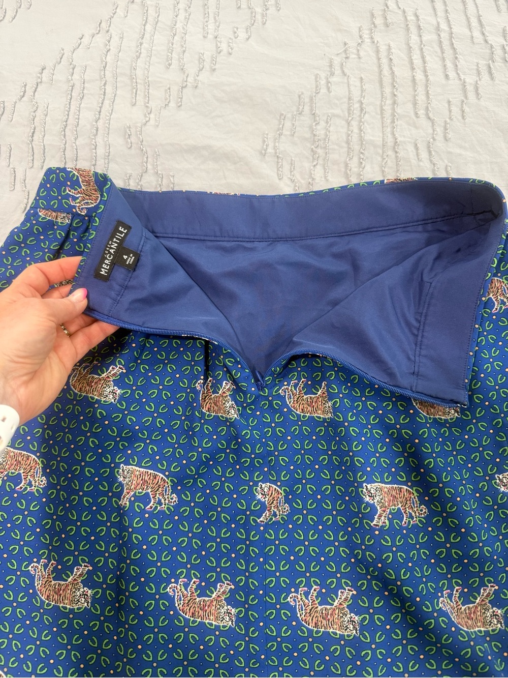 J. Crew Blue Bengal Print Circle Skirt - Picture 8 of 12
